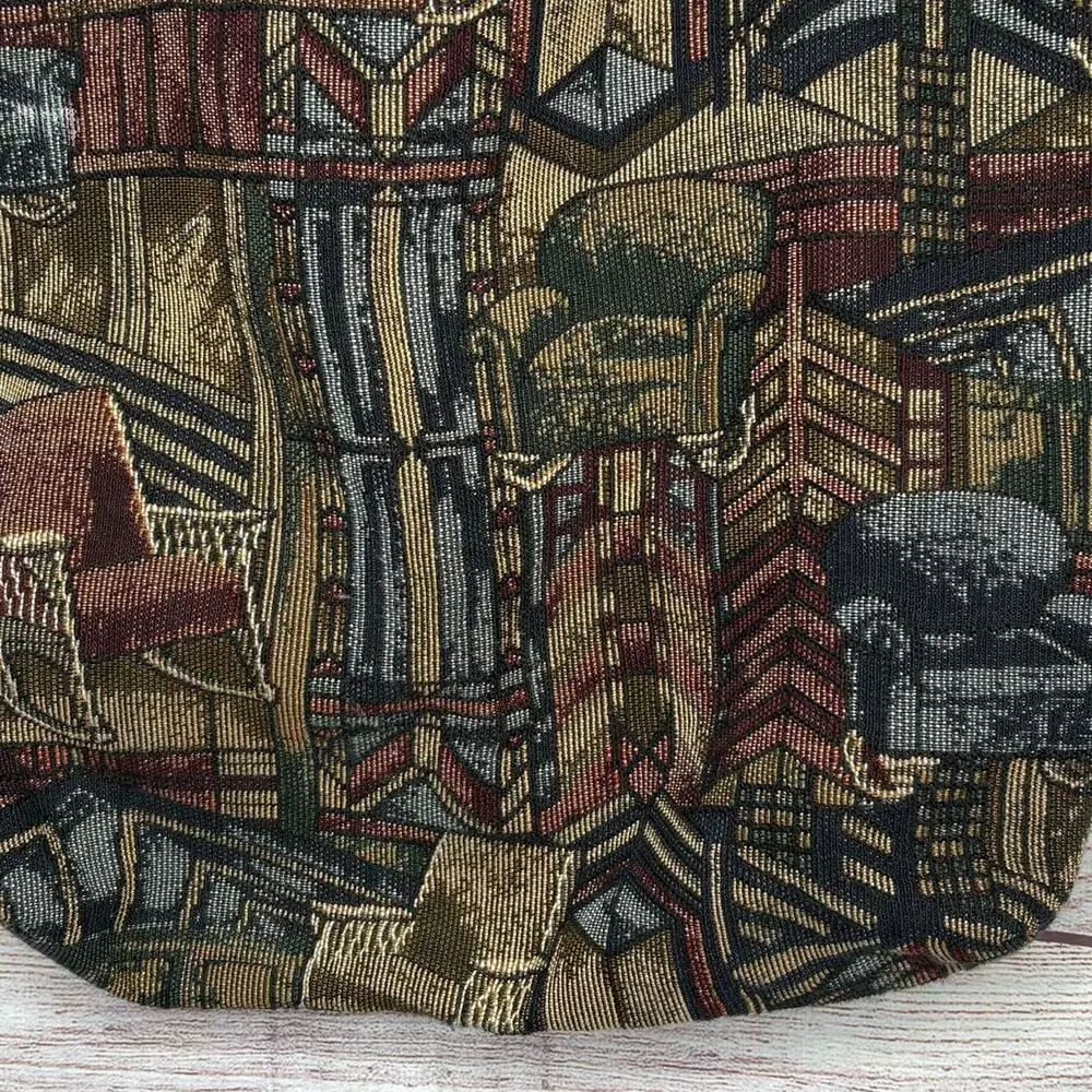 Schweiger Vintage Cozy Library Book Tapestry Brown Gray Tote Bag